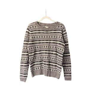 J. Crew Fair Isle Sweater - Gray and Cream